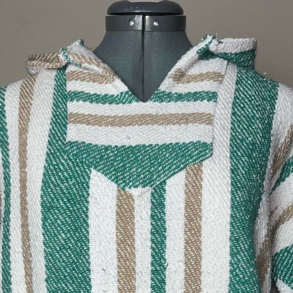 Iguana Jack Mexican Jerga Baja Hoodie sweatshirt Medium Unisex Green,Tan,white - Picture 7 of 16
